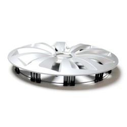 Set 4 Copricerchi 13" Pollici Borchie Argento Coprimozzo Modello FOXR con annello ring Cromato